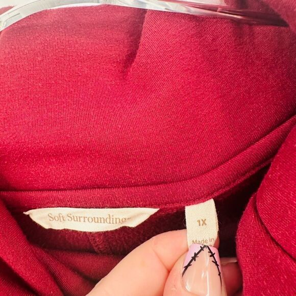 Soft Surroundings Plus Size 1X Red Cowl Neck Amelie Maxi Sweater Dress - Picture 6 of 8